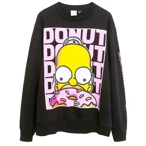 The Simpson’s Donut Homer Black pullover sweatshirt SZ M